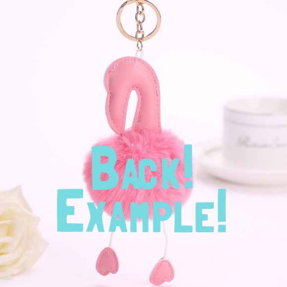 🆕Black Flamingo Pom Puff Gold Keychain Bag Charm! - Picture 3 of 8